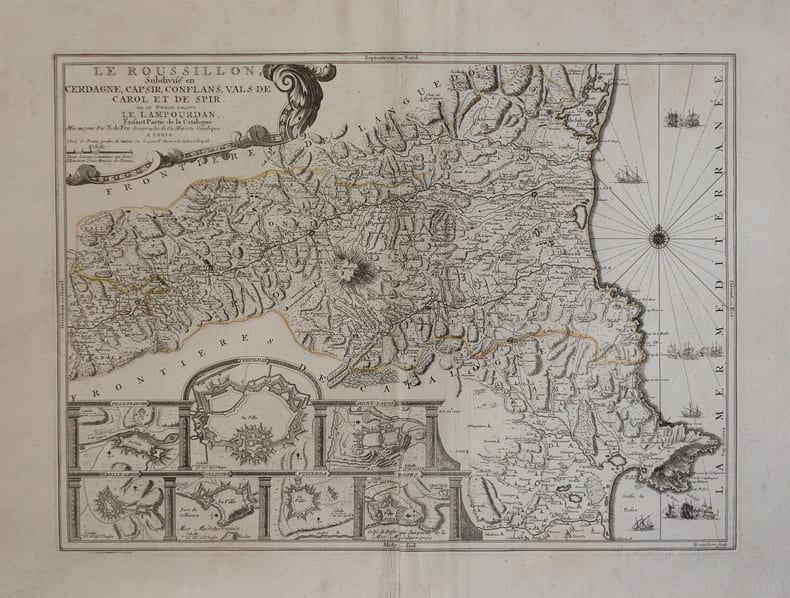 Le Roussillon, subdivis&eacute; en Cerdagne, Cap Sir, Conflans, Vals de Carol et de Spir, o&ugrave; se trouve encore le Lampourdan, faisant partie de la Catalogne.. ...
