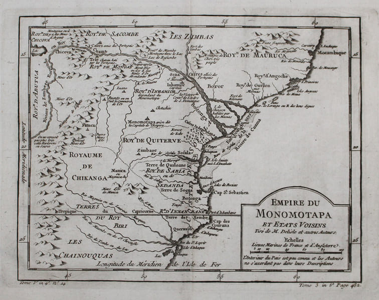  [ZIMBABWE/MOZAMBIQUE] Empire du Monomotapa et &eacute;tats voisins.. BELLIN (Jacques-Nicolas).
