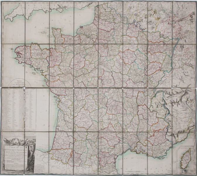  Carte de la R&eacute;publique Fran&ccedil;aise divis&eacute;e en 84 d&eacute;partemens, et subdivis&eacute;e par districts, suivant le d&eacute;cret de l'Assembl&eacute;e Nationale, sanctionn&eacute; par ...