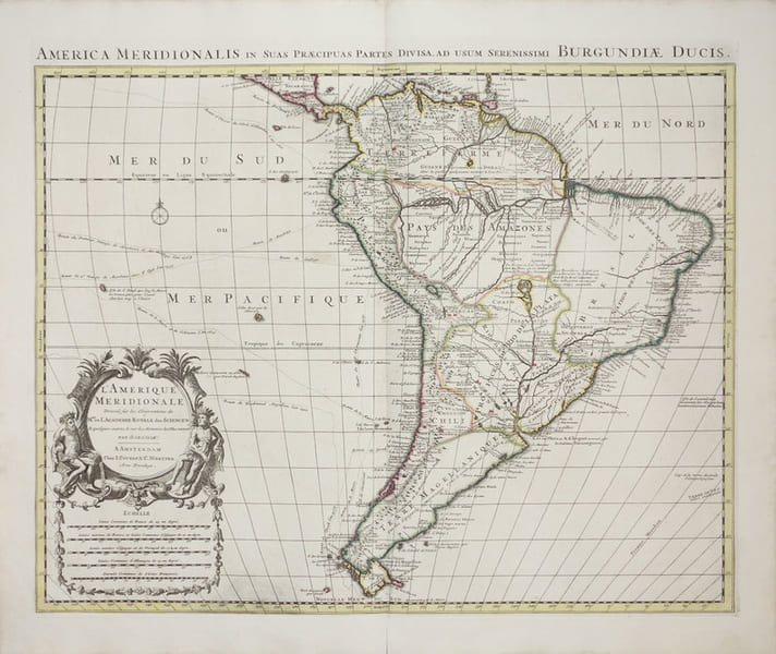  L'Am&eacute;rique m&eacute;ridionale - America meridionalis in suas pr&aelig;cipuas partes divisa, ad usum serenissimi Burgundi&aelig; Ducis.. L'ISLE (Guillaume de).