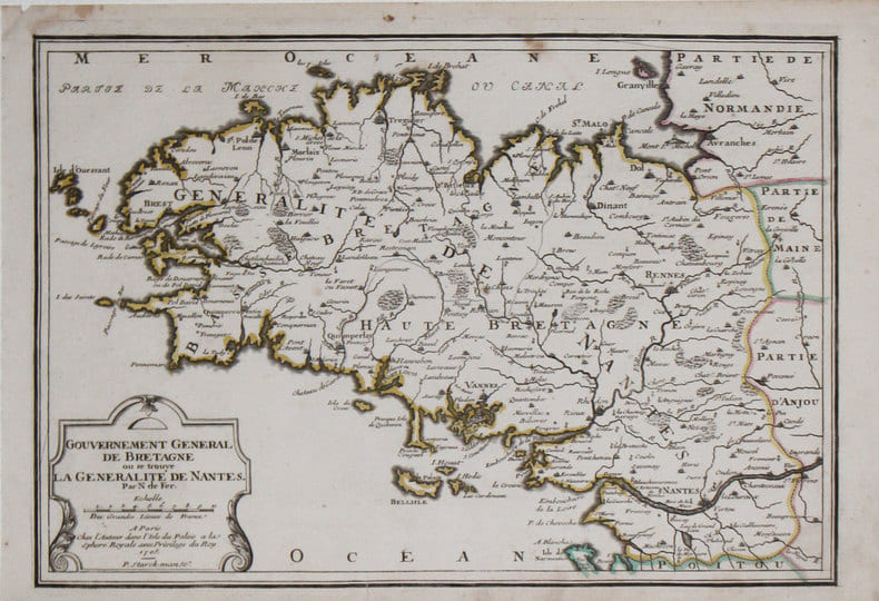  [BRETAGNE] Gouvernement g&eacute;n&eacute;ral de Bretagne o&ugrave; se trouve la g&eacute;n&eacute;ralit&eacute; de Nantes.. FER (Nicolas de).