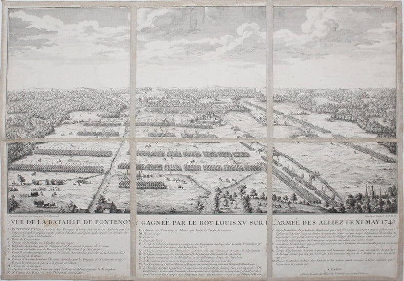  [BELGIQUE] Vue de la bataille de Fontenoy gagn&eacute;e par le roy Louis XV sur l'arm&eacute;e des alliez le XI may 1745.. BRO&Uuml;ARD.