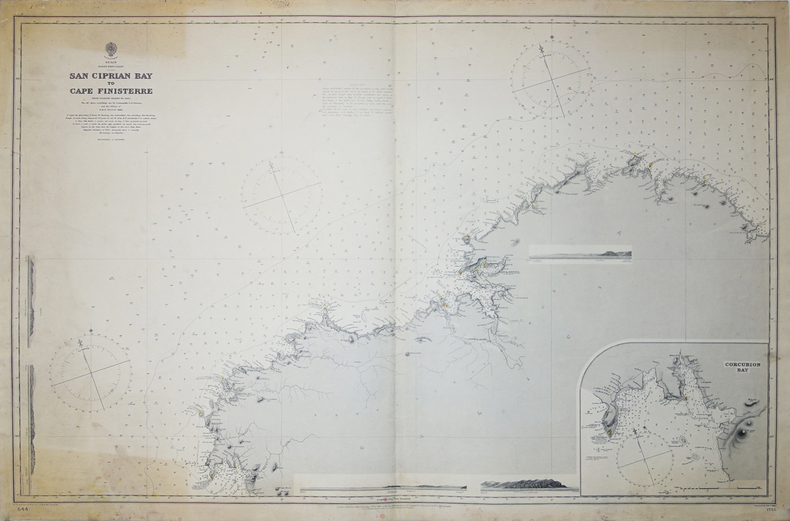  [GALICE] Spain North West Coast. San Ciprian Bay to Cape Finisterre.. BRITISH ADMIRALTY HYDROGRAPHIC OFFICE.