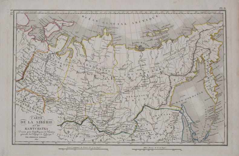 Carte de la Sib&eacute;rie et du Kamtchatka.. TARDIEU (Ambroise).