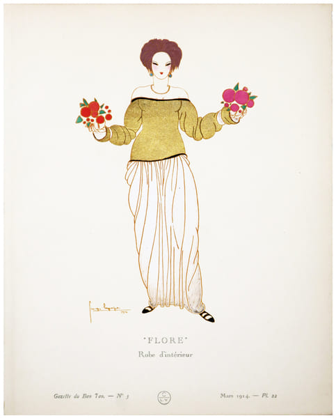  "Flore". Robe d'int&eacute;rieur.. LEPAPE (Georges) & GAZETTE du BON TON.