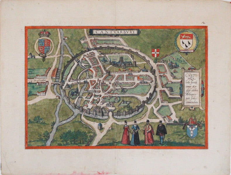  [CANTERBURY] Cantuarbury.. BRAUN (Georg) & HOGENBERG (Frans).