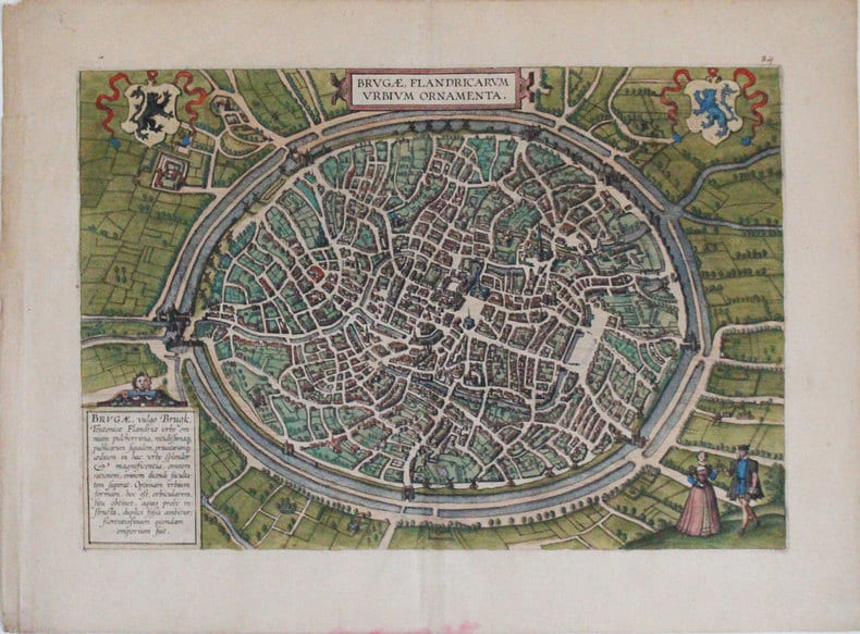  [BRUGES] Brug&aelig;, Flandricarum urbium ornamenta.. BRAUN (Georg) & HOGENBERG (Frans).