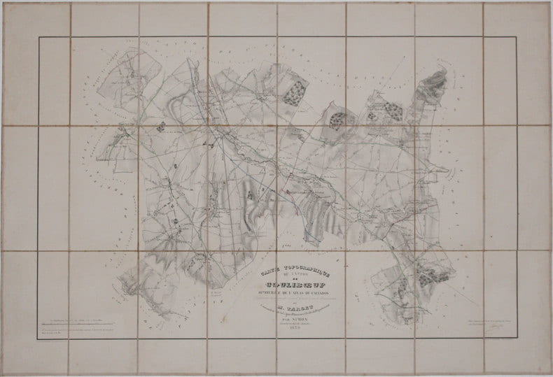  [NORMANDIE/COULIBŒUF] Carte topographique du canton de Coulibœuf.. SIMON.