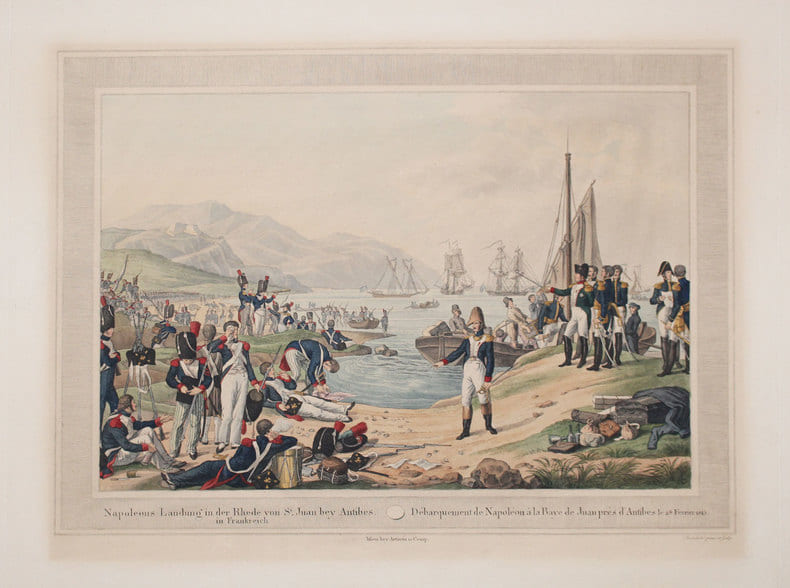  [NAPOLEON] Napoleons Landung  in der Rhede von St Juan bey Antibes in Frankreich - D&eacute;barquement de Napol&eacute;on &agrave; la baye de Juan pr&egrave;s d'Antibes le 28 ...
