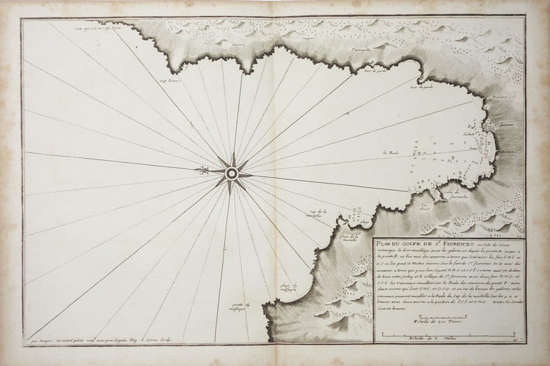  [CORSE/SAINT-FLORENT] Plan du golfe de St. Fiorenzo en lisle de Corse.. AYROUARD (Jacques).
