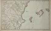  [POSTES] Carte d'Espagne et de Portugal, comprenant les routes des postes et autres de ces deux roiaumes.. BRION de la TOUR (Louis).