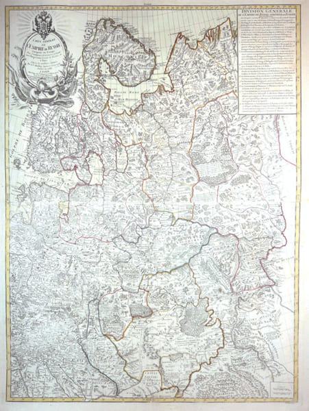 Carte g&eacute;n&eacute;rale de l'empire de Russie comprise en Europe.. MOITHEY (Maurille-Antoine).