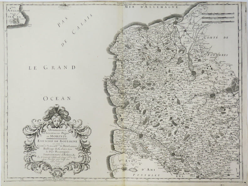 [BOULOGNE/MER] Oromansaci, et Gesoriacus Pagus in Morinis. Evesch&eacute; de Boulogne o&ugrave; sont les comt&eacute; et s&eacute;nesch.ss&eacute;e de Boulenois. Balliage de Calais dans ...
