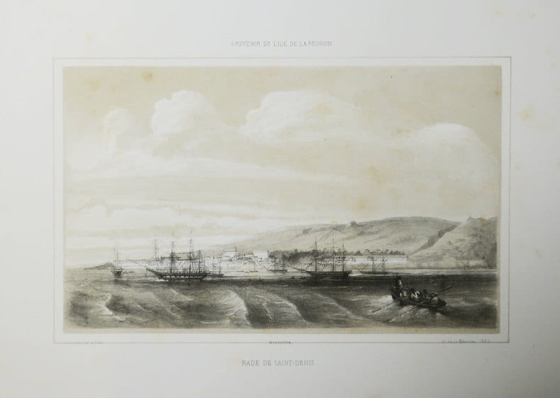 [REUNION] Souvenir de l'&Icirc;le de La R&eacute;union. Rade de Saint-Denis.. ROUSSIN (Louis-Antoine).