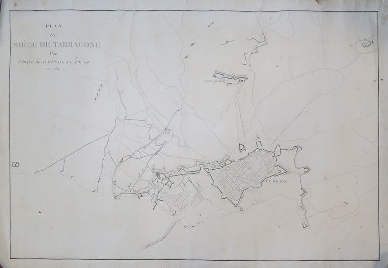 [TARRAGONE] Plan du si&egrave;ge de Tarragone par l'arm&eacute;e de Sa Majest&eacute; en Arragon en 1811.. ANONYME.