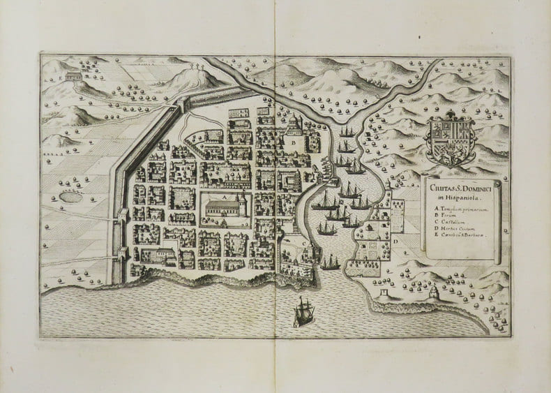 [SAINT-DOMINGUE] Civitas S. Dominici in Hispaniola.. MERIAN (Matth&auml;us).