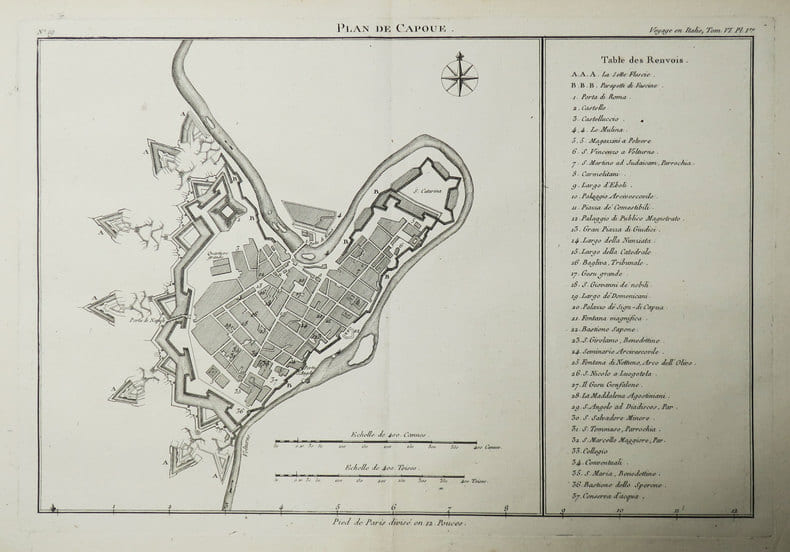 [CAPOUE] Plan de Capoue.. LALANDE (Joseph-J&eacute;rome Le Fran&ccedil;ois de).