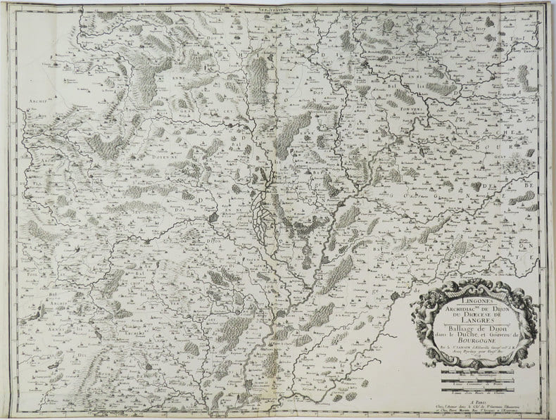 [DIJON] Lingones. Archidiac.n&eacute; de Dijon, du diœc&egrave;se de Langres. Balliage de Dijon dans le duch&eacute; et gouvern. de Bourgogne.. SANSON d'ABBEVILLE ...