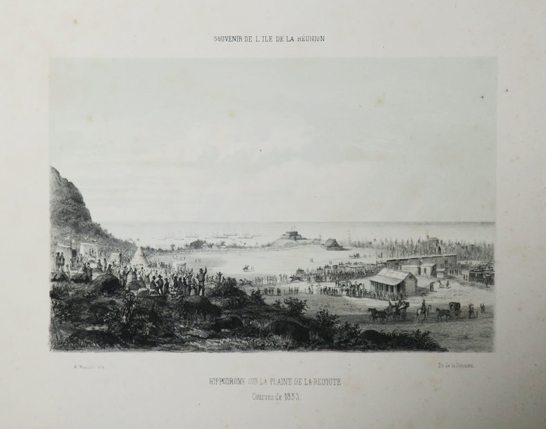 [REUNION] Souvenir de l'Île de La Réunion. Hippodrome sur la plaine de la Redoute. Courses de 1853.. ROUSSIN (Louis-Antoine).