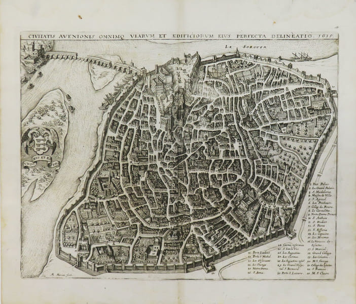 [AVIGNON] Civitatis Avenionis omnimq viarum et &aelig;dificiorum eius perfecta delineatio 1635.. MERIAN (Matth&auml;us).