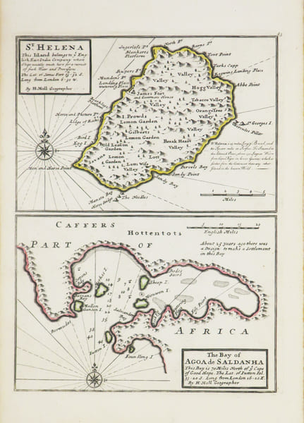 [SAINTE-HELENE] St. Helena - The bay of Agoa de Saldanha.. MOLL (Herman).