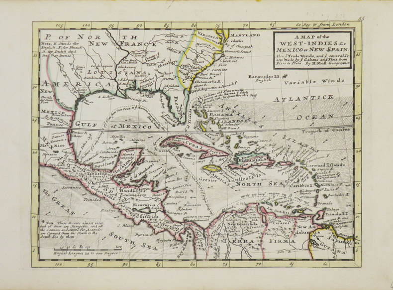 A Map of the West-Indies &c Mexico or New Spain.. MOLL (Herman).