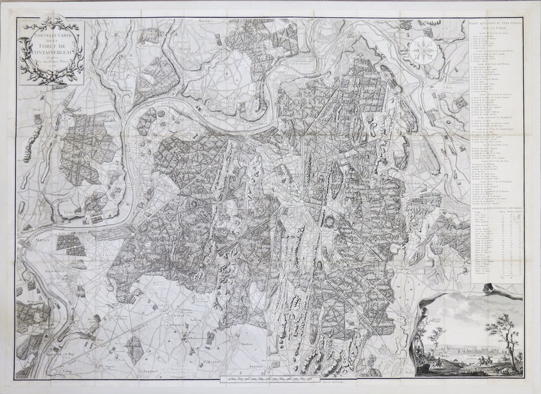 [FORÊT de FONTAINEBLEAU] Nouvelle Carte de la forêt de Fontainebleau d'après les meilleurs plans.. DELAHAYE (Guillaume-Nicolas).