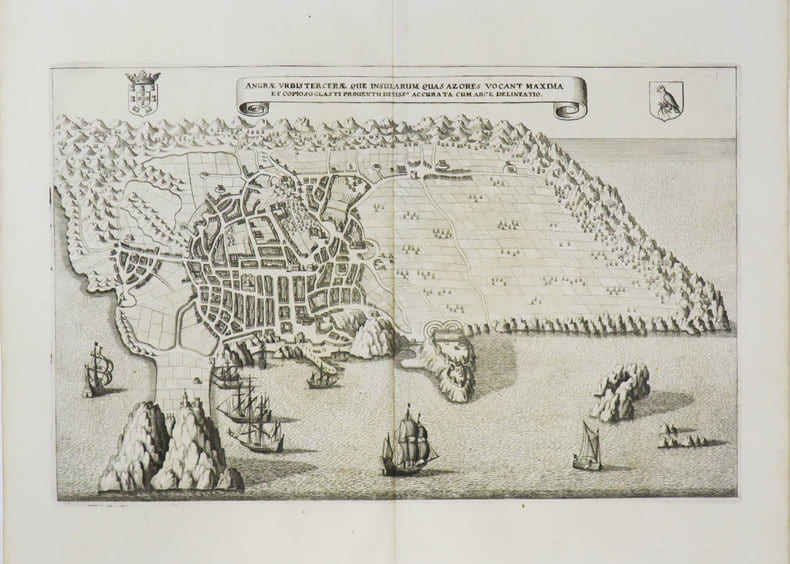 [A&Ccedil;ORES] Angr&aelig; urbis Tercer&aelig; que insularum  quas Azores vocant maxima.. MERIAN (Matth&auml;us).