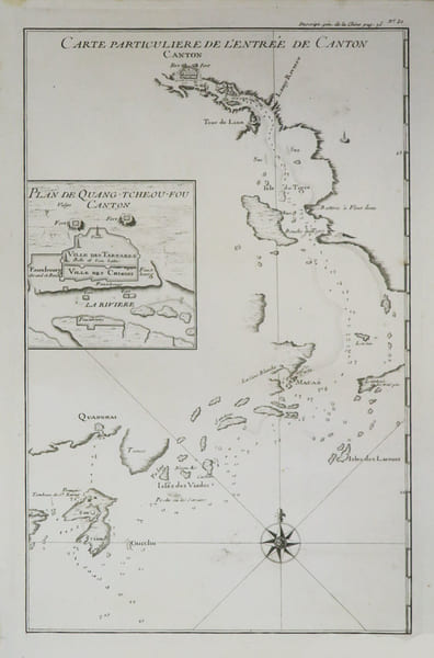 [CANTON] Carte particuli&egrave;re de l'entr&eacute;e de Canton. . ANVILLE (Jean Baptiste Bourguignon d').