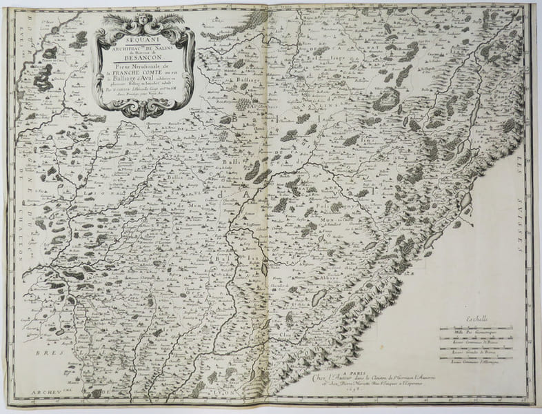 [FRANCHE-COMT&Eacute;] Sequani. Archidiac.n&eacute; de Salins du diœc&egrave;se de Besan&ccedil;on. Partie m&eacute;ridionale de la Franche Comt&eacute; o&ugrave; est le balliage d'Aval.. SANSON ...