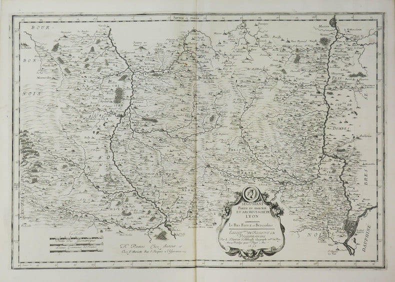 [ROANNE/VILLEFRANCHE-sur-SA&Ocirc;NE] Segusiani. Partie du diœc&egrave;se et archevesch&eacute; de Lyon. Le Bas Forez et Beaujolois.. SANSON d'ABBEVILLE (Nicolas).