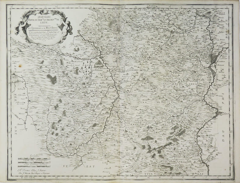[LYON/SAINT-CHAMOND/MONTBRISON] Segusiani. Partie du diœ.se et archev.ch&eacute; de Lyon. Le Lyonnois et le Haut Forez.. SANSON d'ABBEVILLE (Nicolas).