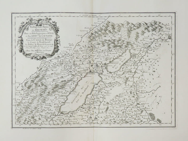[LACS de NEUCH&Acirc;TEL et de BIENNE] Verbigenus Pagus in Helvetiis. Partie du Wiflisburgergow en Suisse et dans l'&eacute;vesch&eacute; de Lausanne. Partie du canton de ...