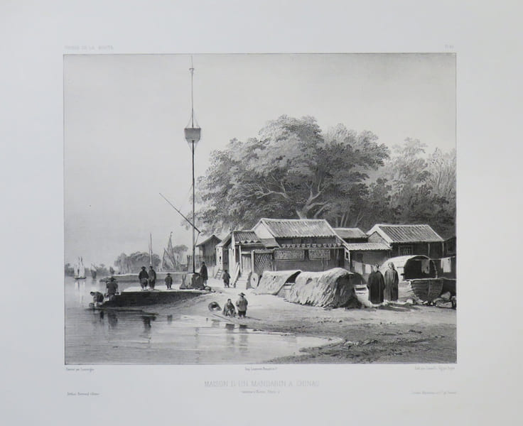 [CANTON] Maison d'un mandarin &agrave; Chinao. (Environs de Canton, Chine).. VAILLANT (Auguste-Nicolas).
