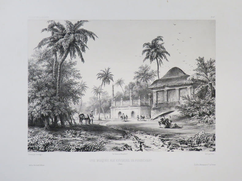 [PONDICHERY] Une mosqu&eacute;e aux environs de Pondich&eacute;ry. (Inde).. VAILLANT (Auguste-Nicolas).