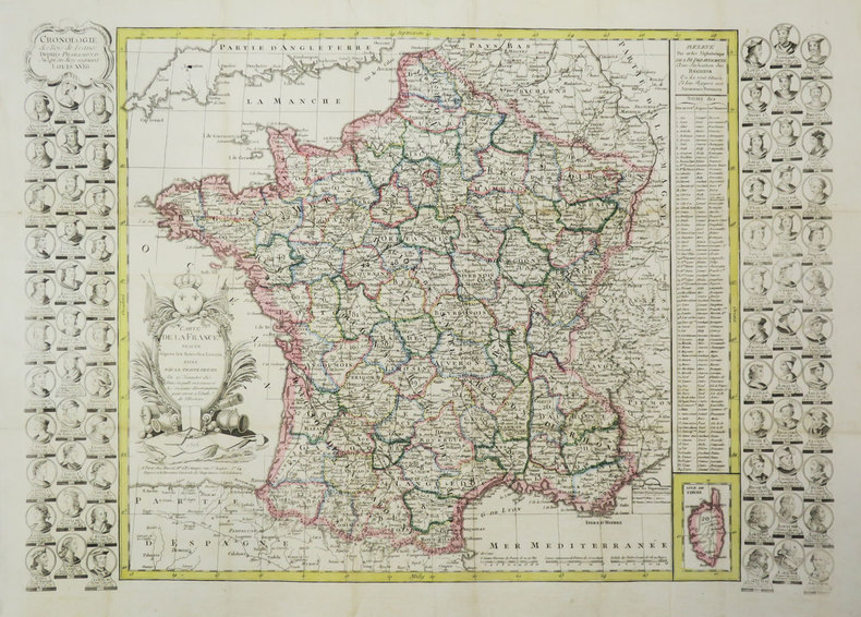 Carte de la France tracée d'après les nouvelles limites fixée par le Traité de Paix du 20 novembre 1815.. BASSET (Paul André).