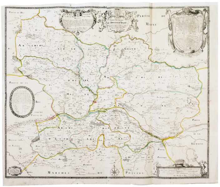 [ANJOU] Carte g&eacute;n&eacute;rale du dioc&egrave;se d'Anjou.. LE LOYER (Jean).