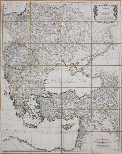 [MER NOIRE] Troisi&egrave;me partie de la carte d'Europe contenant le midi de la Russie, la Pologne et la Hongrie, la Turquie y compris celle d'Asie ...