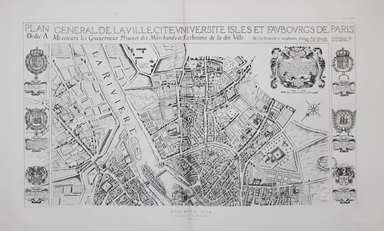 Plan g&eacute;n&eacute;ral de la ville, cit&eacute;, universit&eacute;, isles et faubourgs de Paris.. ATLAS des ANCIENS PLANS de PARIS & BOISSEAU (Jean).