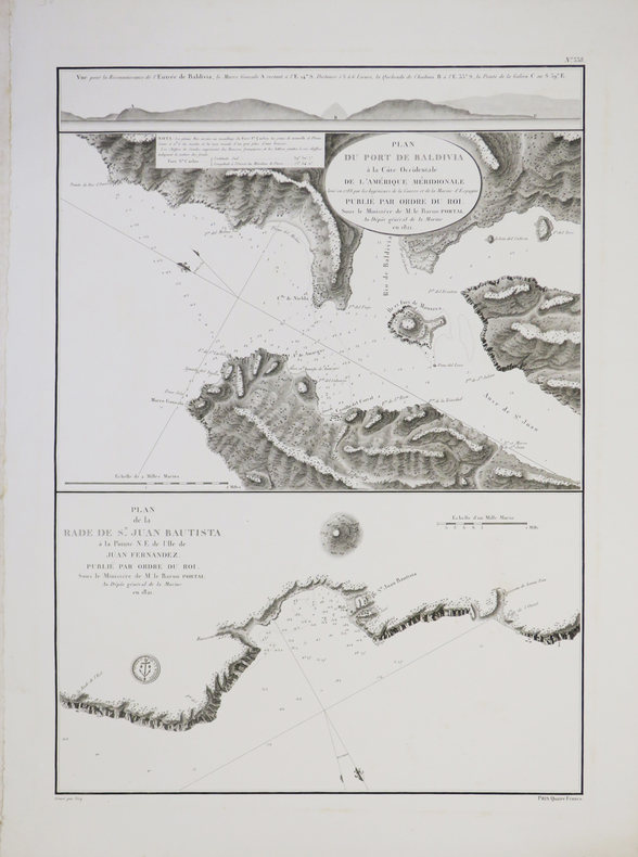 [CHILI] Plan du port de Baldivia à la côte occidentale de l'Amérique méridionale - Plan de la rade de S.n Juan Bautista à la pointe N.E. de l'île de ...