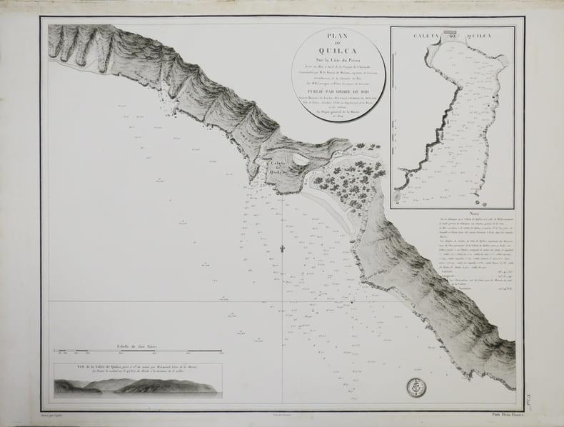 [P&Eacute;ROU] Plan de Quilca sur la c&ocirc;te du P&eacute;rou.. D&Eacute;P&Ocirc;T G&Eacute;N&Eacute;RAL DE LA MARINE.