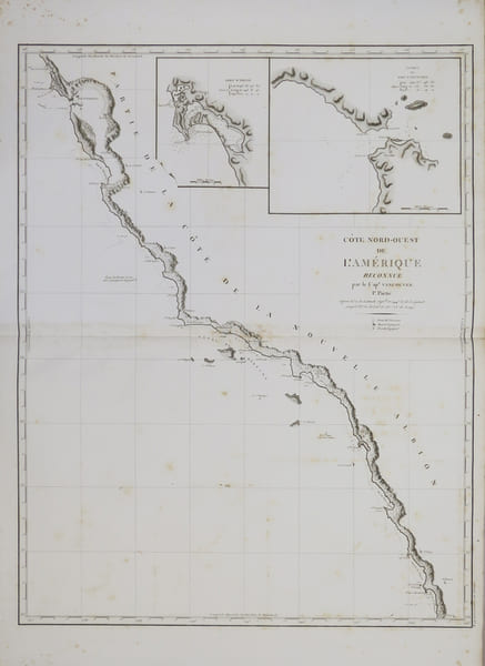 [CALIFORNIE] C&ocirc;te nord-ouest de l'Am&eacute;rique reconnue par le Cap.e Vancouver. 1.e partie.. D&Eacute;P&Ocirc;T G&Eacute;N&Eacute;RAL DE LA MARINE & VANCOUVER (George).
