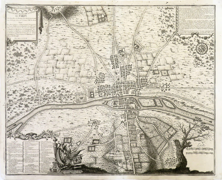 Troisi&egrave;me Plan de la ville de Paris, son &ecirc;tend&uuml;e et les bourgs dont elle &ecirc;toit environn&eacute;e sous le r&egrave;gne de Lo&uuml;is le Jeune VIIe du nom.. FER (Nicolas ...