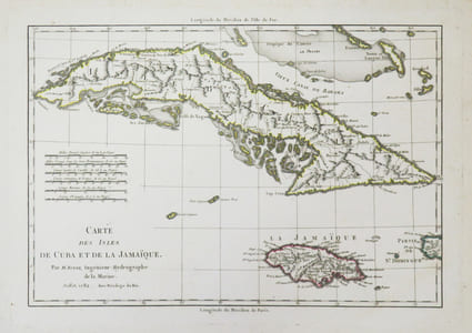 [CUBA/JAMAÏQUE] Carte des isles de Cuba et de la Jamaïque.