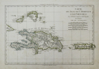 [PORTO-RICO/SAINT-DOMINGUE] Carte des isles de St. Domingue et de Porto-Rico.. BONNE (Rigobert).