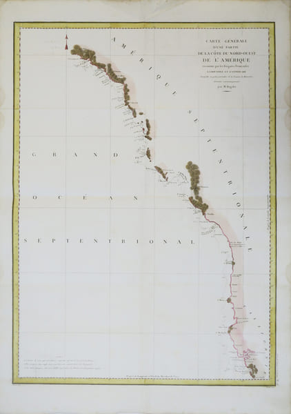 Carte g&eacute;n&eacute;rale d'une partie de la c&ocirc;te du nord-ouest de l'Am&eacute;rique.. LA P&Eacute;ROUSE (Jean-Fran&ccedil;ois de Galaup, comte de).