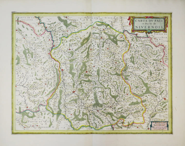 [NIVERNAIS] Carte du pa&iuml;s et duch&eacute; de Nivernois.. JANSSON (Joannes).