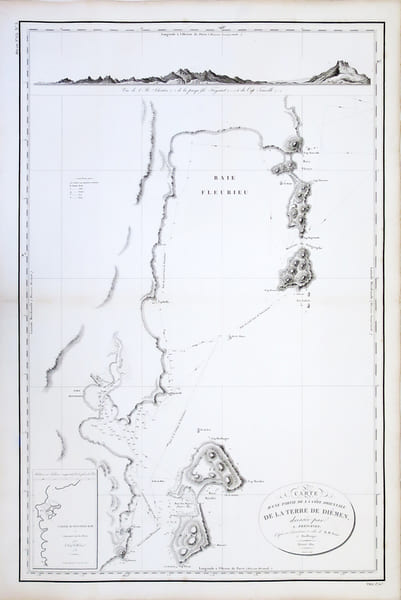 [TASMANIE] Carte d'une partie de la c&ocirc;te orientale de la Terre de Di&eacute;men.. FREYCINET (Louis-Claude Desaulses de).