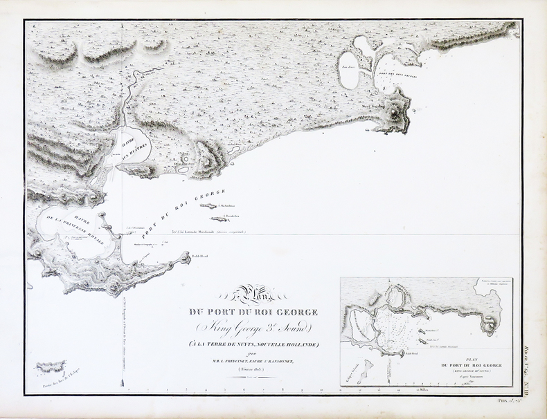[AUSTRALIE/KING GEORGE SOUND] Plan du port du roi George (King George 3d Sound) (à la Terre de Nuyts, Nouvelle Hollande).. FREYCINET (Louis-Claude ...