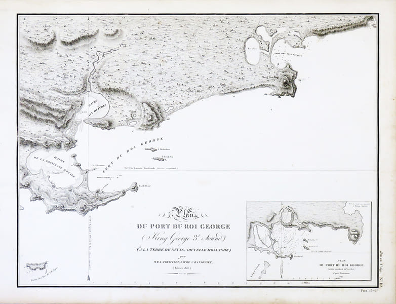 [AUSTRALIE/KING GEORGE SOUND] Plan du port du roi George (King George 3d Sound) (&agrave; la Terre de Nuyts, Nouvelle Hollande).. FREYCINET (Louis-Claude ...